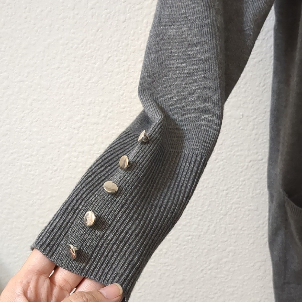 Madison Charcoal Open Front Cardigan - Picture 3 of 7